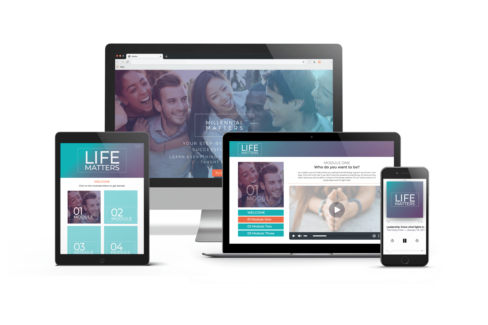 Life matter course cover image on laptop, desktop, tablet and mobile screen