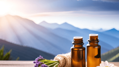 Bottles of essential oils